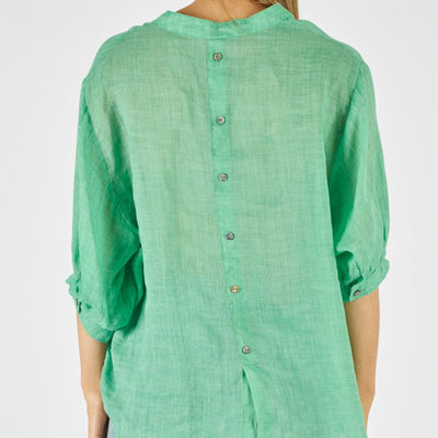 Aurora Linen Shirt Spring Green