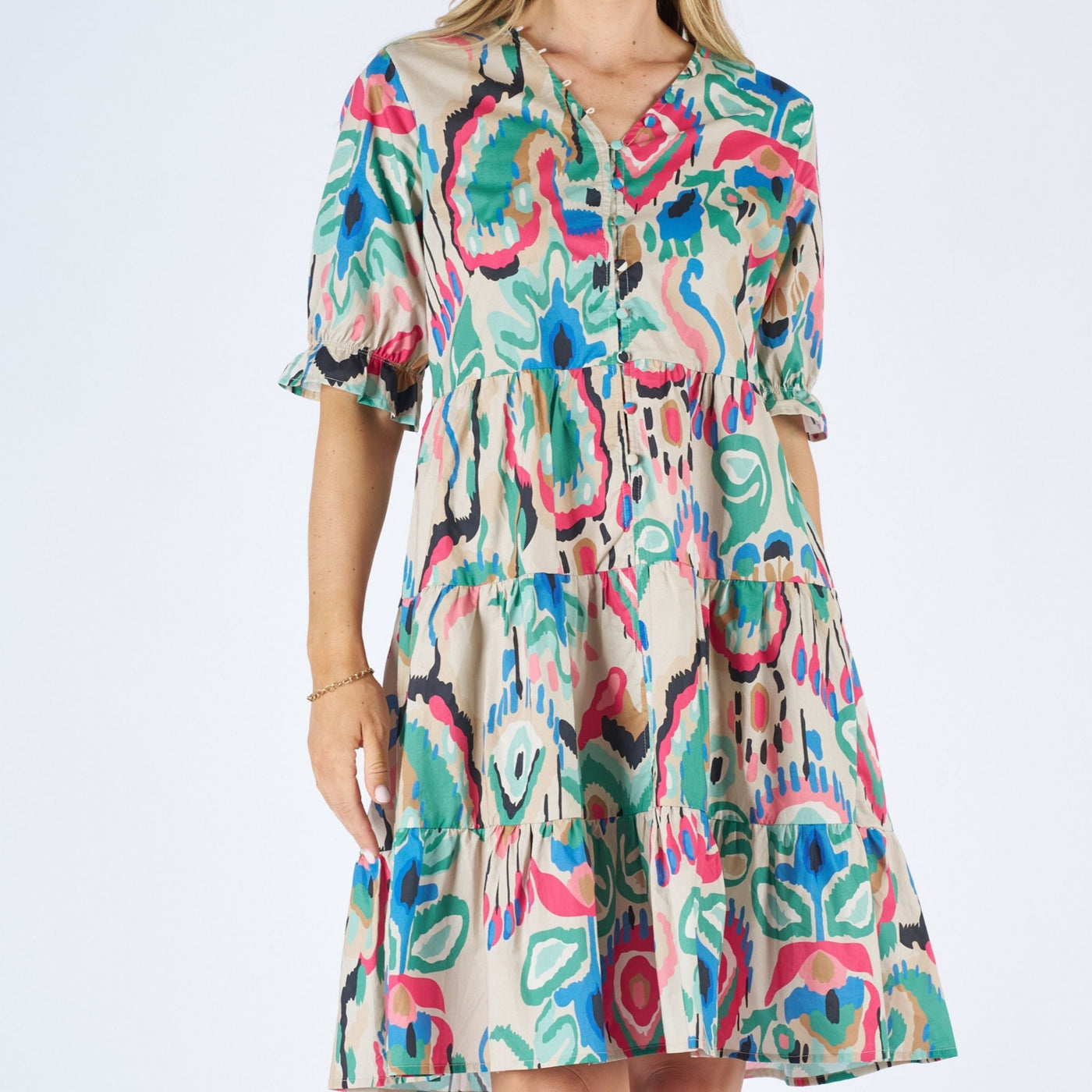 Amaya Beige Print Dress