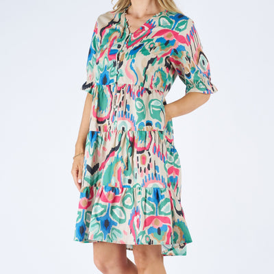 Amaya Beige Print Dress