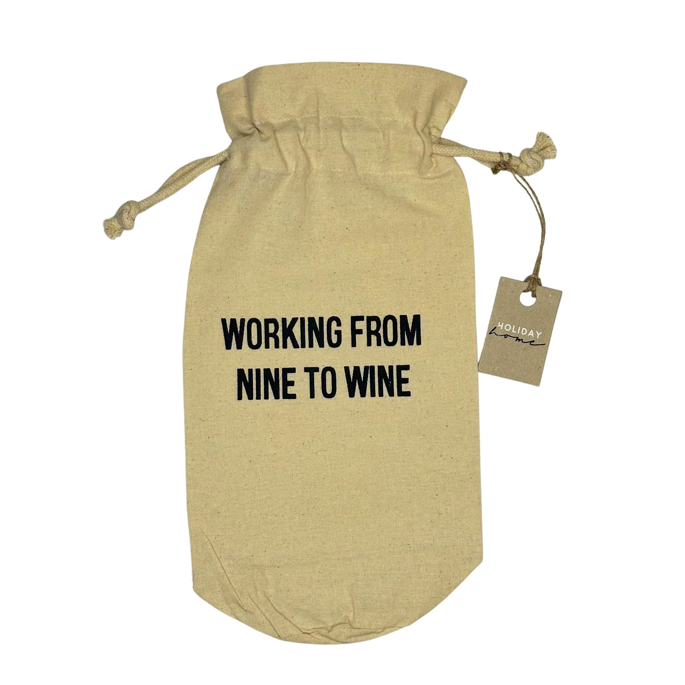 Nine To Wine Bottle Bag Natural