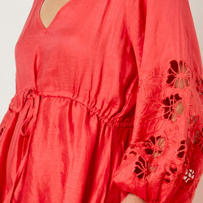 Our Love Embroidered Dress Fuschia