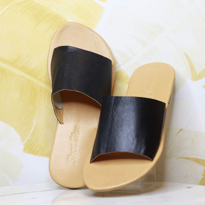 Rachel Black by ShoeShu | Womens Slides Wide Fitting by floral backdrop