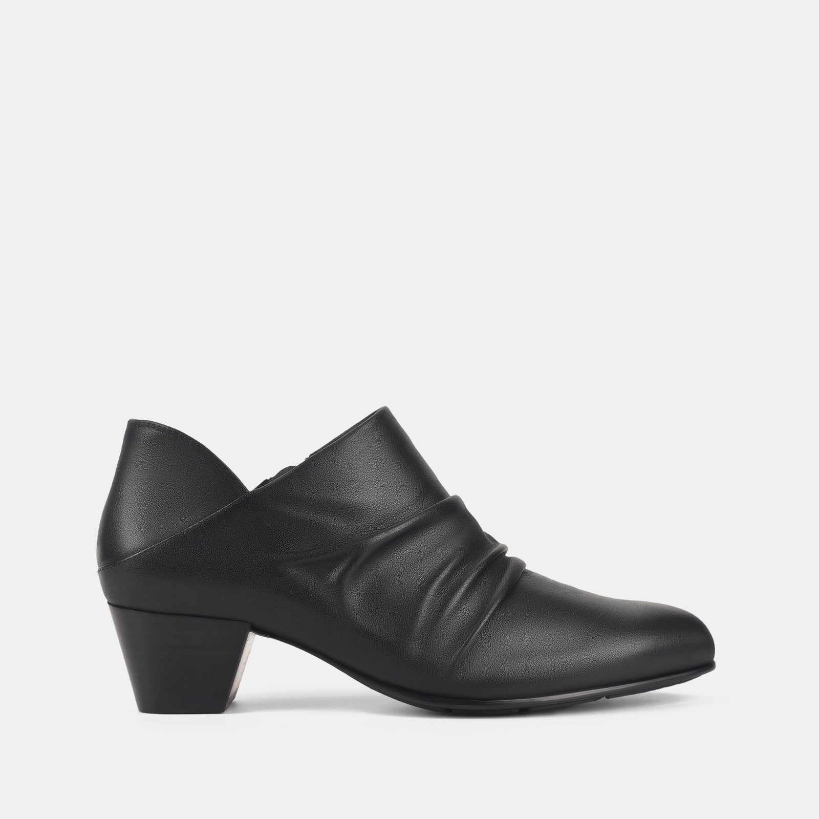 Black shoe on a white background