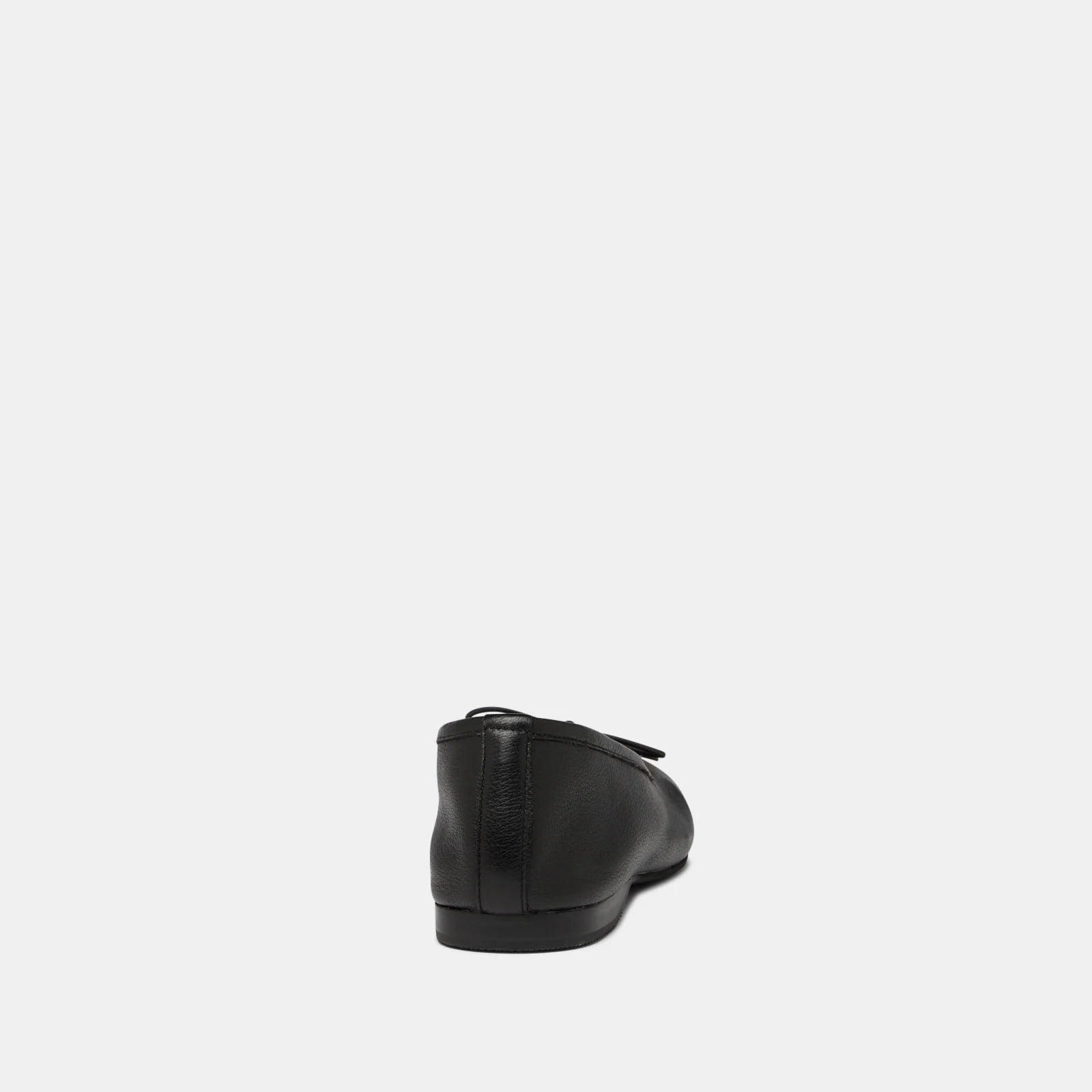 Black leather shoe on a white background