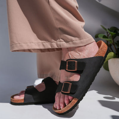 Double Bar Black Leather