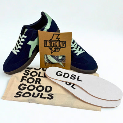 Crossroads Navy Green Suede