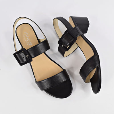 Brandi Black by Chrissie | Womens Heels by white back drop padded footbed