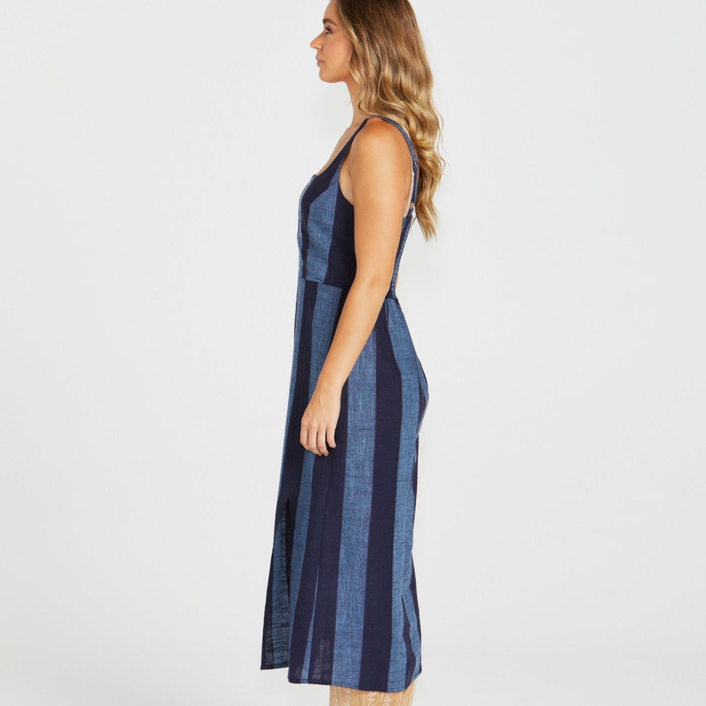 Cailee Midi Dress Navy Stripe