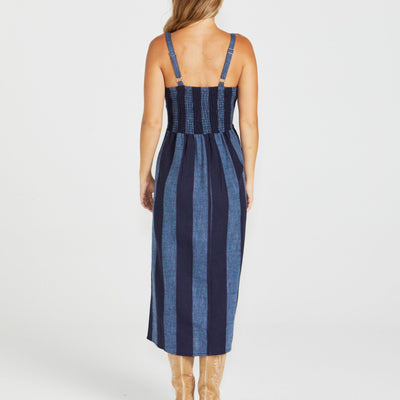 Cailee Midi Dress Navy Stripe