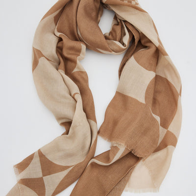 Fortune Scarf Natural & Taupe