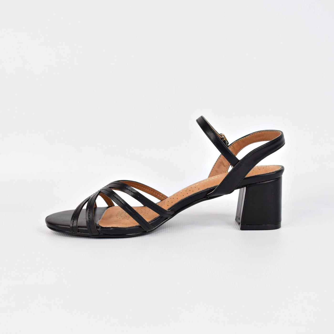 Giselle Black by Step On Air | Womens heels by white back drop leather lined footbed