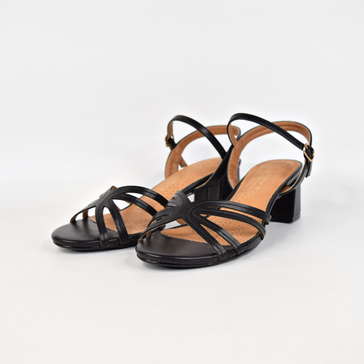 Giselle Black by Step On Air | Womens heels by white back drop front detail 