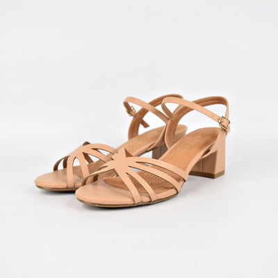 Giselle Nude by Step On Air | Womens heels by white back drop ankle strap