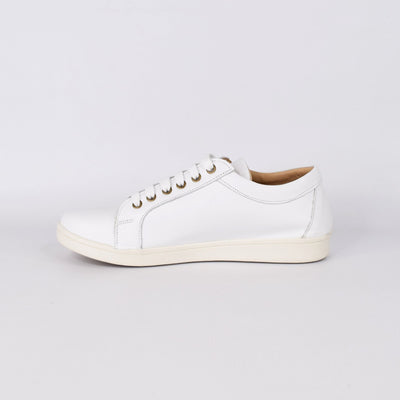 Hami White by Tesselli | Womens Sneakers  by White Backdrop Orthotic Friendly 