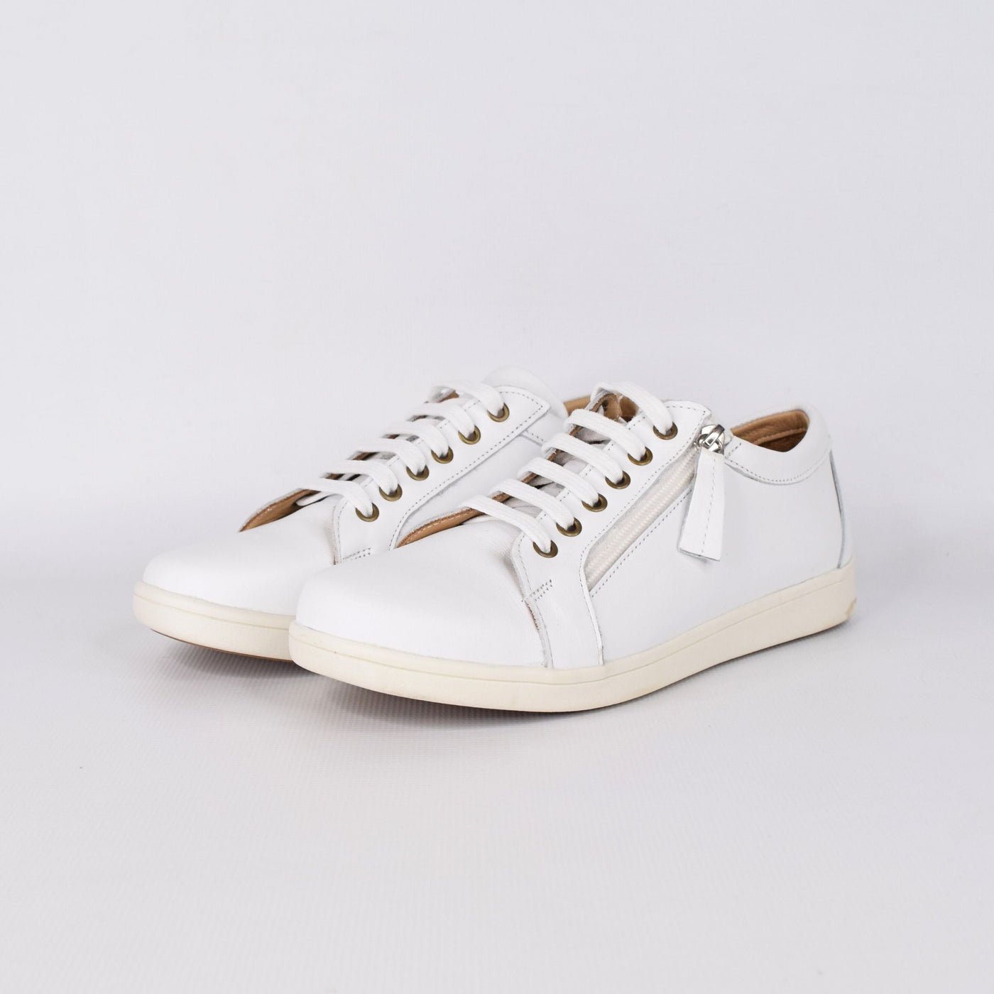 Hami White by Tesselli | Womens Sneaker by White Backdrop Leather Lined and Upper