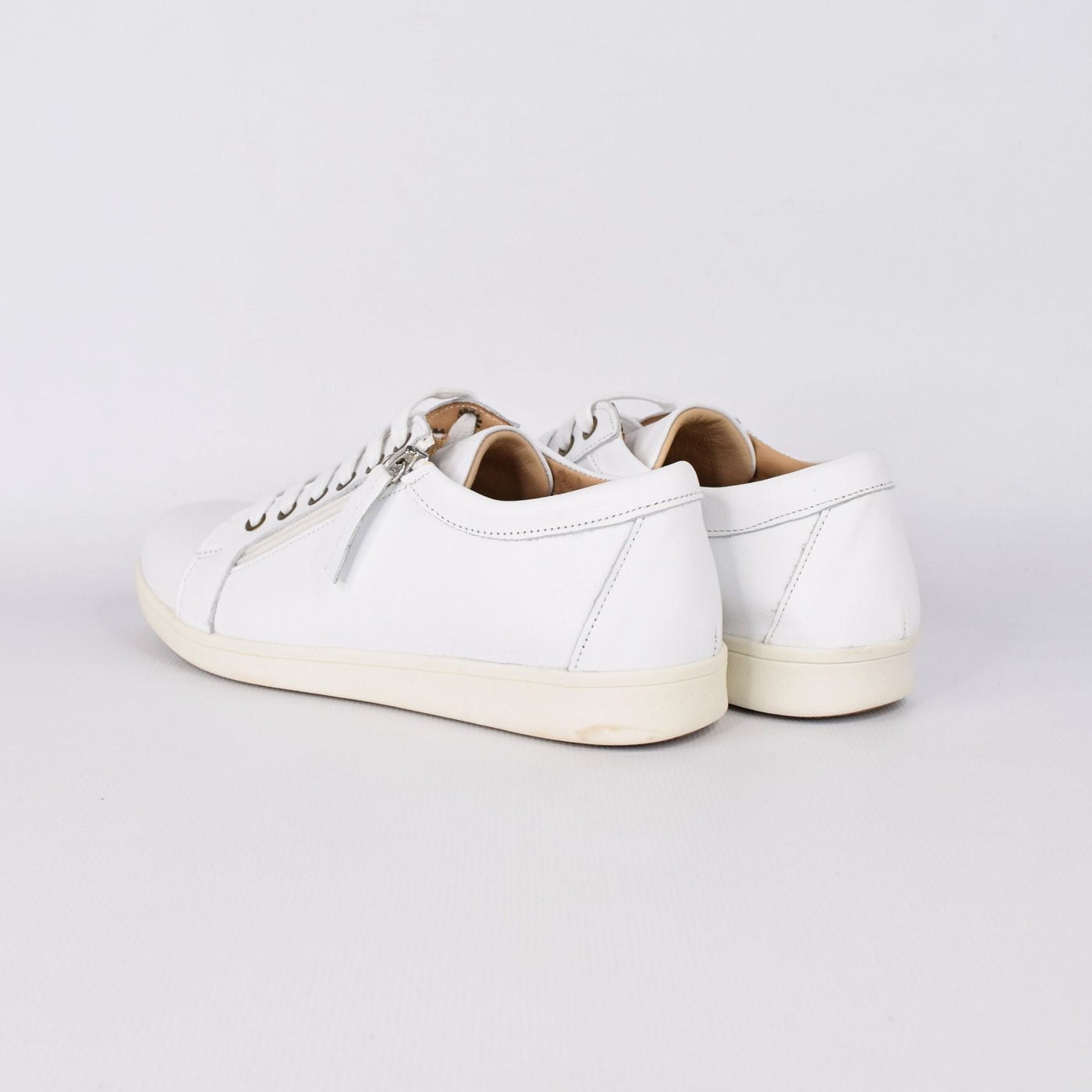 Hami White by Tesselli | Womens Sneaker by White Backdrop Rubber Sole Wide Fitting
