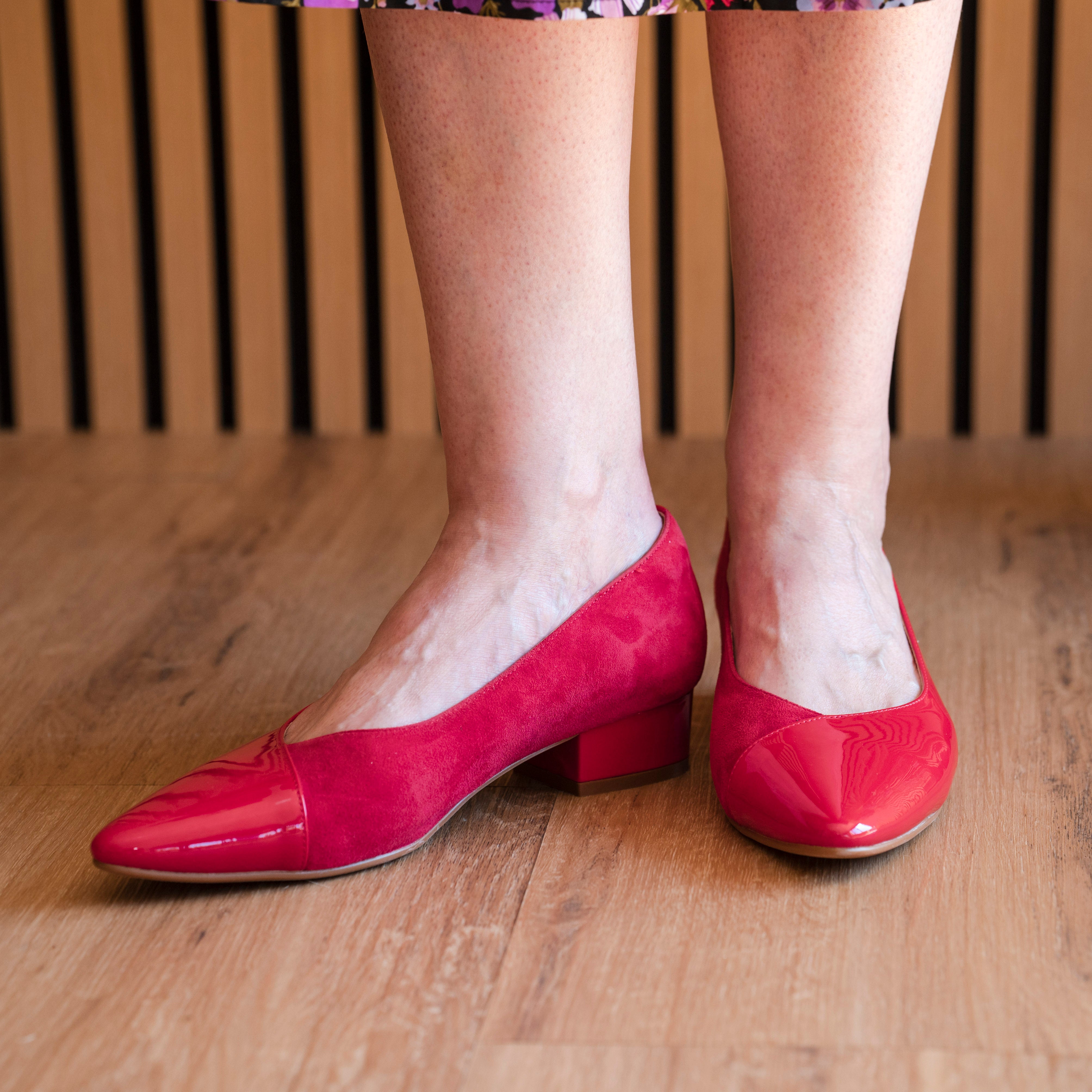 Eden Patent Suede Red