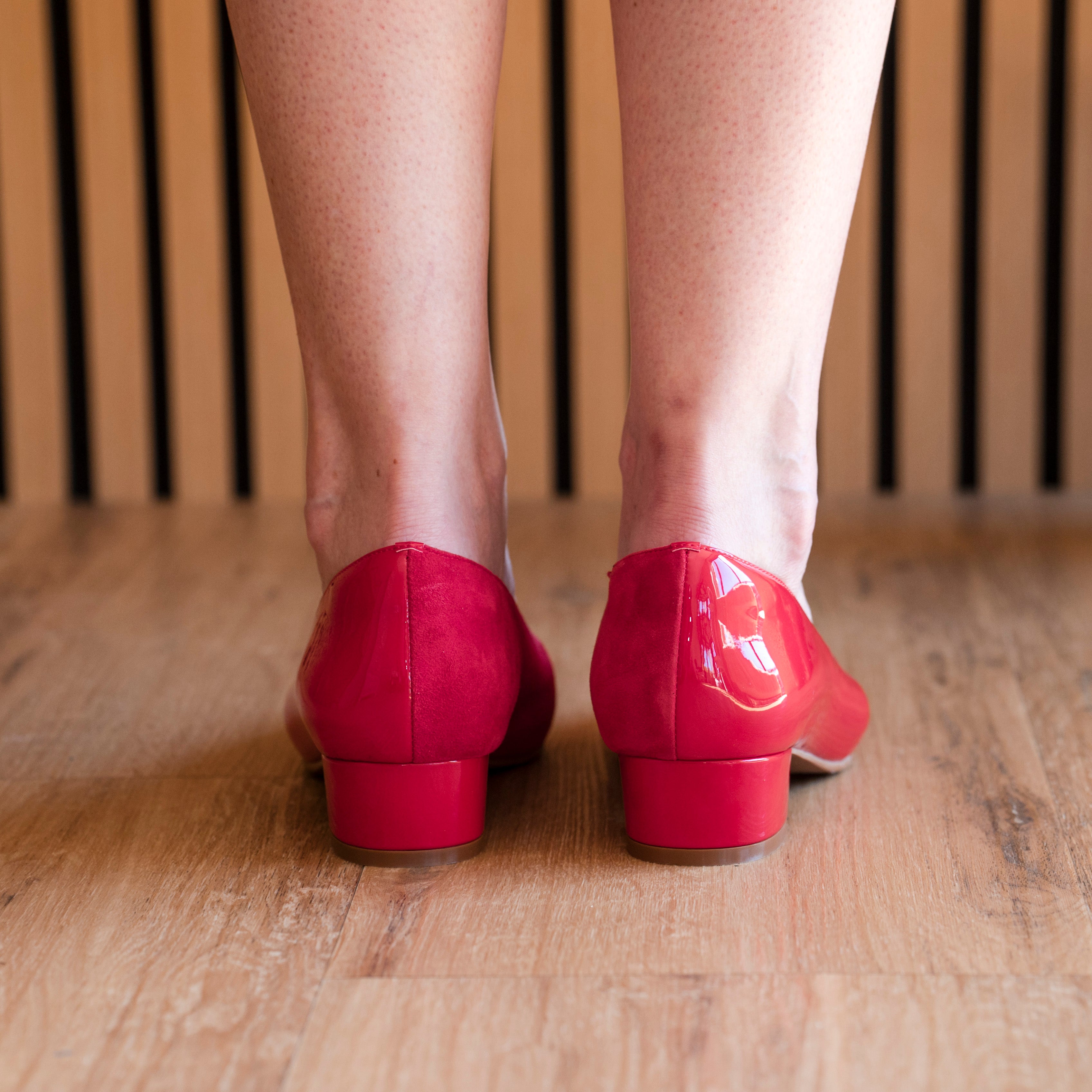Eden Patent Suede Red