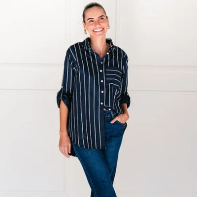 Navy Striped Shirt