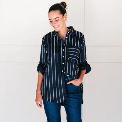 Navy Striped Shirt