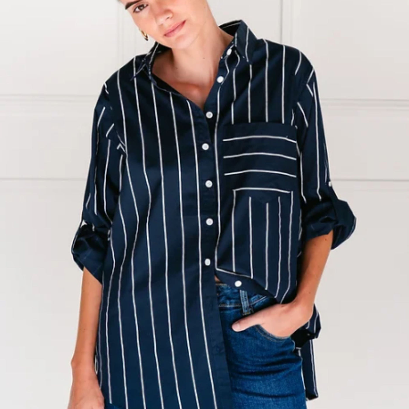 Navy Striped Shirt