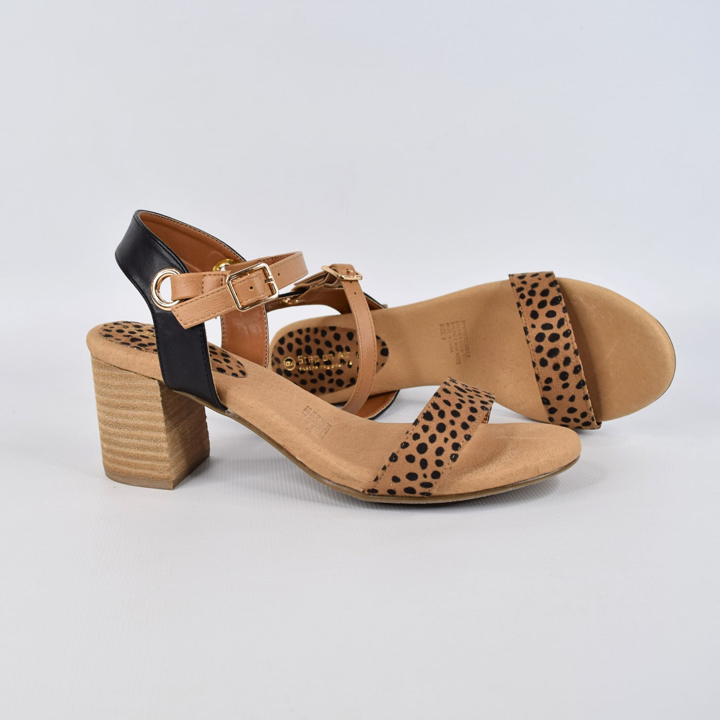 Pan Leopard by Step On Air | Womens Heels by white back drop padded footbed