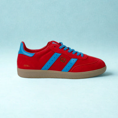 Parallel Melon Red Blue Suede