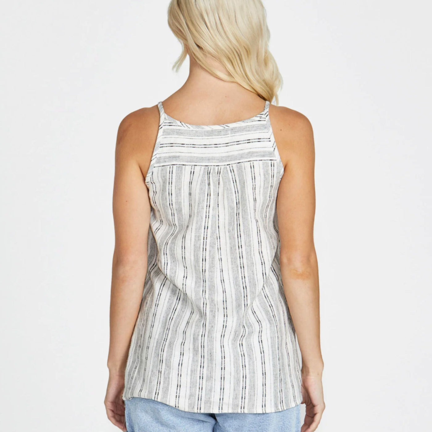 Riley Tie Front Cami Mono Stripe