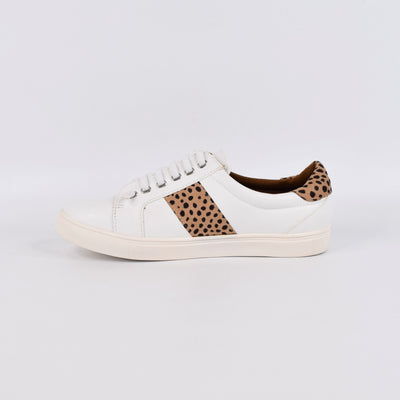 Skale White Leopard by Step on Air | Womens sneakers by white back drop leather lined footbed
