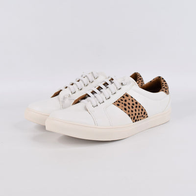 Skale White Leopard by Step on Air | Womens sneakers by  white back drop synthetic upper