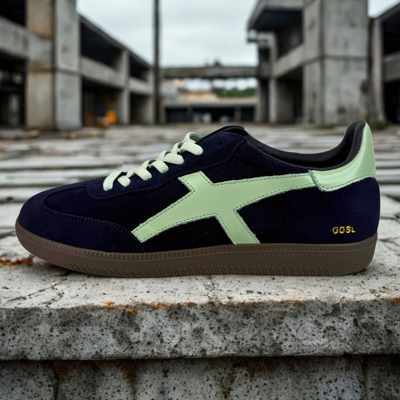 Crossroads Navy Green Suede