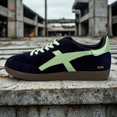 Crossroads Navy Green Suede