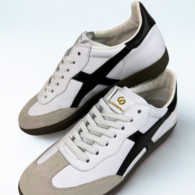 Crossroads White Black Leather