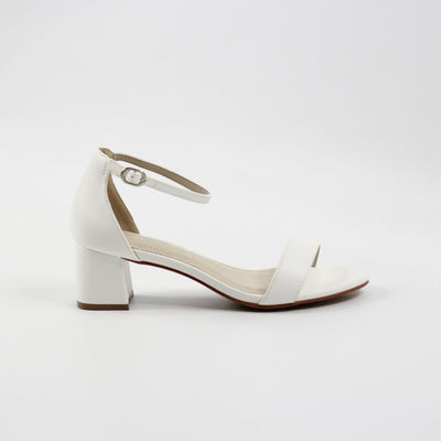 Adoor White by Clarice | Womens Heels by white  back drop thin ankle strap