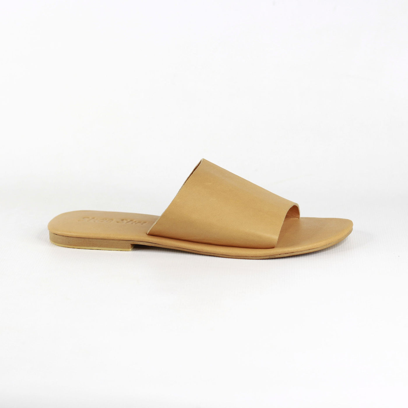 Rachel Black by ShoeShu | Womens Slides Wide Fitting by white backdrop Leather